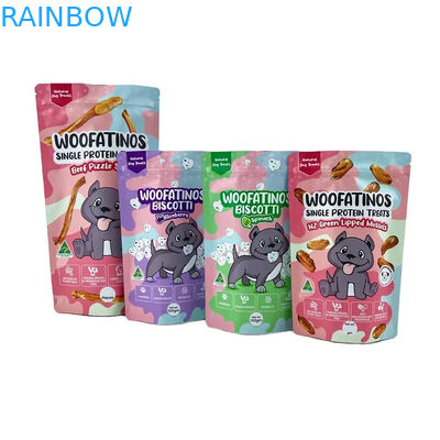 কুকুরের জন্য ট্রিট প্যাকিং ব্যাগগুলির জন্য অশ্রু খাঁজ সহ পশু খাদ্যের ব্যাগ