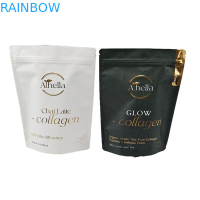 কাস্টমাইজড আর্দ্রতা-প্রতিরোধী স্ট্যান্ড আপ পকেট হট স্ট্যাম্পিং সহ ইকো-বন্ধুত্বপূর্ণ গন্ধ-প্রমাণের ব্যাগ লোগো সহ