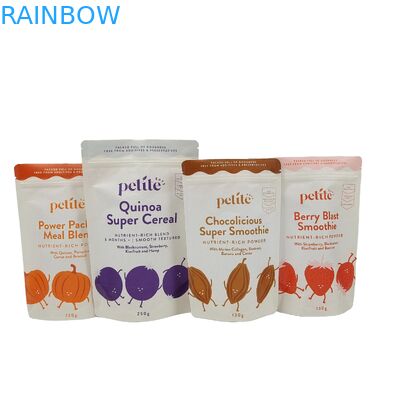 কাস্টম ভোজ্য প্লাস্টিক প্যাকেজিং বায়োডেগ্রেডেবল ব্যাগ অ্যালুমিনিয়াম ফয়েল জিপ লক ডয়প্যাক চা কফি স্ন্যাক জন্য