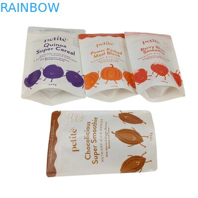 কাস্টম জিপলক ম্যাট বায়োডেগ্রেডেবল ব্যাগ অ্যালুমিনিয়াম ফয়েল পুনরায় সিলযোগ্য খাদ্য গ্রেড কফি মটরশুটি চা বাদাম স্ন্যাক ডয়প্যাক