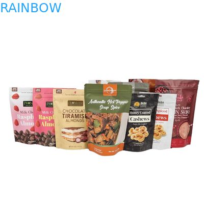 কাস্টমাইজড পাইকারি লোগো মুদ্রিত খাদ্য গ্রেড চকলেট প্যাকেজিং স্ন্যাক জিপার স্ট্যান্ড আপ প্লাস্টিকের ব্যাগ