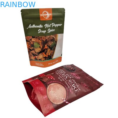 ম্যাট কাস্টম লোগো মুদ্রিত স্ট্যান্ড আপ পকেট অ্যালুমিনিয়াম ফয়েল চকলেট খাদ্য প্যাকেজিং স্ট্যান্ড আপ জিপার ব্যাগ