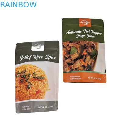 প্লাস্টিক অ্যালুমিনিয়াম ফয়েল খাদ্য প্যাকেজিং কাস্টম পুনরায় বন্ধযোগ্য স্ন্যাক প্যাকেজিং জিপার সঙ্গে স্ট্যান্ড আপ পকেট