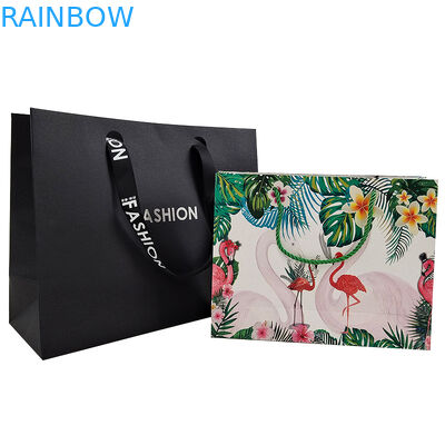 কাস্টমাইজড ব্র্যান্ডেড লোগো বিলাসবহুল কালো কাগজ পোশাক প্যাকেজিং উপহার শপিং ব্যাগ কাগজ প্যাকেজিং