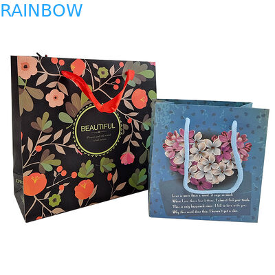 কাস্টম লোগো মুদ্রণ হ্যান্ডেল সহ পুনরায় ব্যবহারযোগ্য ক্রাফ্ট পেপার প্যাকেজিং ক্রাফ্ট পেপার প্যাকেজিং উপহার ব্যাগ