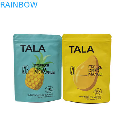 কাস্টম মুদ্রিত প্লাস্টিকের স্ট্যান্ড আপ স্ন্যাক মঙ্গো আনারস শুকনো ফল পুনরায় বন্ধযোগ্য মাইলার ব্যাগ