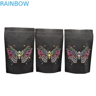 পাইকারি কাস্টম ইকো ফ্রেন্ডলি ক্রাফ্ট পেপার প্যাকেজিং ব্যাগ স্পট ইউভি পুনরায় সিলযোগ্য মাইলার ব্যাগগুলির সাথে মশলা প্রোটিন পাউডার