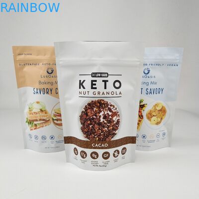 কাস্টমাইজড প্রিন্টিং তাপ সীল প্লাস্টিক প্যাকেজিং ব্যাগ জন্য বাদাম মিষ্টি চকোলেট চা কফি প্যাকিং স্ট্যান্ড আপ পকেট