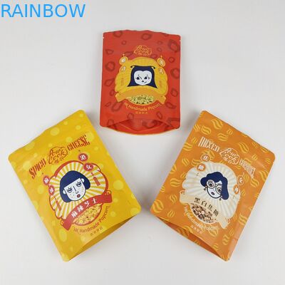 পাইকারি কাস্টম লোগো স্ট্যান্ডিং ব্যাগ গন্ধ প্রতিরোধী খাদ্য প্যাকেজিং Doypack জিপার উইন্ডো সহ প্লাস্টিকের ব্যাগ