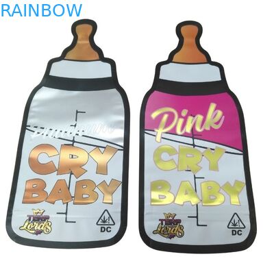 কাস্টম মুদ্রিত 3.5g অনন্য বিশেষ ডাই কাট অনিয়মিত আকৃতির মাইলার ব্যাগ সিল 8th গন্ধ প্রতিরোধক বিশেষ Cali Mylar ব্যাগ