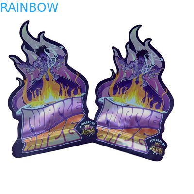 কাস্টম মুদ্রিত ম্যাট নরম টাচ ব্যাগ 3.5g মাইলার ব্যাগ ডিজিটাল মুদ্রিত হলোগ্রাফিক ডাই কাট মাইলার জিপলক ব্যাগ