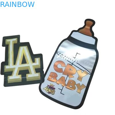 কাস্টম মুদ্রণ 3.5g মাইলার ব্যাগ ডাই কাট অনিয়মিত ব্যাগ সঙ্গে জিপলক বৃত্তাকার মাইলার নরম স্পর্শ প্লাস্টিক খাদ্য মিষ্টি ব্যাগ