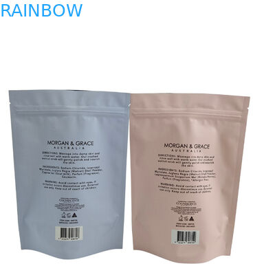 পুনর্ব্যবহারযোগ্য জিপ লক স্ট্যান্ড আপ পকেট অ্যালুমিনিয়াম ফয়েল বডি স্ক্রাব স্পা স্নান স্নান সমুদ্র লবণ বায়োডেগ্রেডেবল প্লাস্টিক প্যাকেজিং