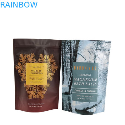 কাস্টম লোগো প্রিন্টিং জিপলক পকেট বডি স্ক্রাব সাবান বাথ বোমা প্যাকেজিং অ্যালুমিনিয়াম ফয়েল পকেট প্লাস্টিকের জিপার বাথ স্যাল্ট ব্যাগ