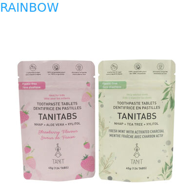 ইকো-বন্ধুত্বপূর্ণ জিপলক স্ট্যান্ড আপ ফুড প্যাকেজিং 100% কম্পোস্টেবল বায়োডেগ্রেডেবল ক্রাফ্ট পেপার প্যাকেট ব্যাগ