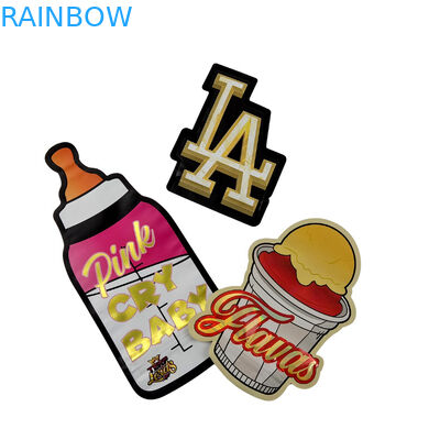 3.5g কাস্টমাইজড প্যাকেজিং এবং লোগো প্রিন্টিং বিশেষ অনন্য আকৃতির ভিতরে মুদ্রিত হলোগ্রাফিক ডাই কাট মাইলার ব্যাগ