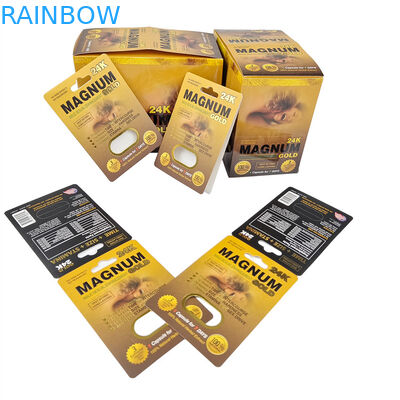 কাস্টম মুদ্রণ গরম বিক্রয় বৃদ্ধি Rhino পিল পুরুষদের জন্য প্যাকেজিং স্টক প্রদর্শন কাগজ বাক্স কাগজ কার্ড