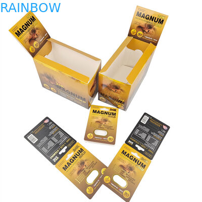 কাস্টম মুদ্রণ গরম বিক্রয় বৃদ্ধি Rhino পিল পুরুষদের জন্য প্যাকেজিং স্টক প্রদর্শন কাগজ বাক্স কাগজ কার্ড