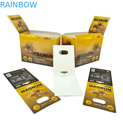 উচ্চ মানের সেক্স পিল 3 ডি বুদবুদ প্যাকিং কার্ড Rhino Male Enhancement Pill প্যাকিং কার্ড সঙ্গে প্রদর্শন কাগজ বাক্স