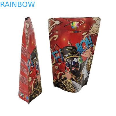 ফুড গ্রেড প্লাস্টিকের ব্যাগ গ্যাসেটেড প্যাকেজিং সহ ক্লিয়ার ফ্রন্ট উইন্ডো পুনরায় বন্ধযোগ্য স্কয়ার জিপলক সমতল নীচের মাইলার ব্যাগ