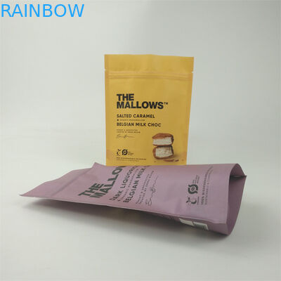 কাস্টম মুদ্রিত বায়োডেগ্রেডেবল ক্রাফট কাগজ ব্যাগ খাদ্য গ্রেড স্ট্যান্ড আপ জিপ লক প্যাকেজিং ব্যাগ