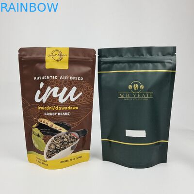 কাস্টম ম্যাট মেটালিক ফিনিস অ্যালুমিনিয়াম ফয়েল ডয়প্যাক স্ট্যান্ড আপ জিপার পকেট প্লাস্টিকের স্ন্যাকস ফুড ব্যাগ