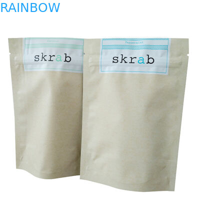 কফি বডি স্ক্রাব প্যাকেজিংয়ের জন্য ডয় প্যাক ডিজাইনের সাথে স্ট্যান্ড আপ সিলভার ফয়েল প্যাকেট