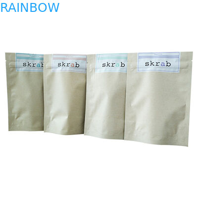 কফি বডি স্ক্রাব প্যাকেজিংয়ের জন্য ডয় প্যাক ডিজাইনের সাথে স্ট্যান্ড আপ সিলভার ফয়েল প্যাকেট