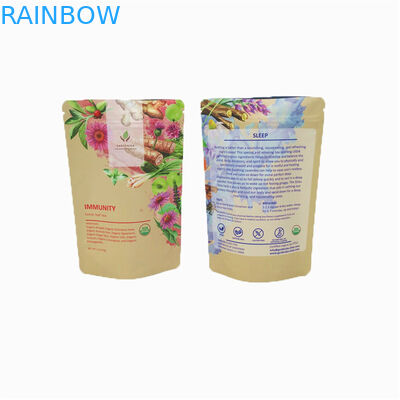 কাস্টম চা ব্যাগ জিপলক অ্যালুমিনিয়াম ফয়েল চা প্যাকেজিং স্ট্যান্ড আপ প্যাকেট কফি জন্য মাইলার ব্যাগ