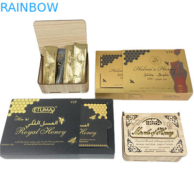 কারখানার সরাসরি বিক্রয় মধু ব্যাগ এবং বক্স স্পট ইউভি কাস্টম লোগো মুদ্রণ সঙ্গে বিলাসবহুল মধু বক্স প্যাকেজিং