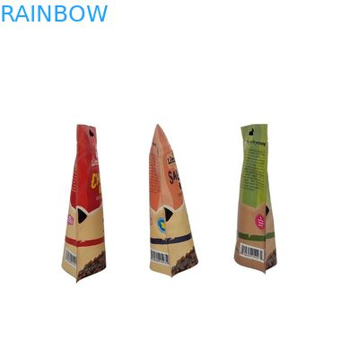 খাদ্য প্যাকেজিং ব্যাগের জন্য মেট পৃষ্ঠ সহ কাস্টম মুদ্রিত ফ্ল্যাট নীচের স্ন্যাকস পাউচ