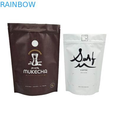 কাস্টমাইজড ফুড গ্রেড রঙিন ব্যাগ লোগো মুদ্রিত প্যাকেজিং কফি স্ট্যান্ড আপ জিপার ব্যাগ সঙ্গে ভালভ