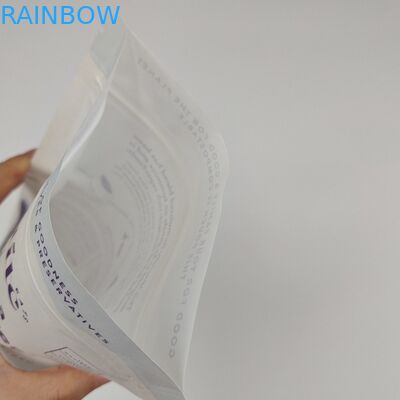 পুনর্ব্যবহারযোগ্য জিপার হোয়াইট ব্রাউন ক্রাফ্ট পেপার ব্যাগ কাস্টম ফুড বাদাম বাদাম চা ক্যান্ডি কুকি প্যাকেজিং লোগো সহ স্ট্যান্ড আপ পকেট