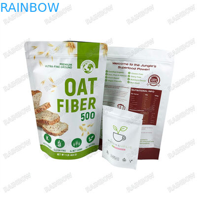 বায়োডেগ্রেডেবল ব্যাগ কাস্টম ক্রাফ্ট পেপার স্ট্যান্ড আপ প্যাচ পুনরায় বন্ধযোগ্য জিপলক প্রোটিন পাউডার ব্যাগ