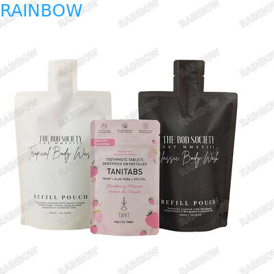 পানীয় জলের প্লাস্টিকের তরল ব্যাগ প্যাকেজিং পুনরায় ব্যবহারযোগ্য প্লাস্টিকের খাদ্য স্পুট ব্যাগ