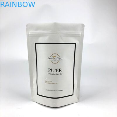 শুকনো চা ব্যাগ প্যাকেজিংয়ের জন্য কাস্টমাইজড লোগো সহ পুনরায় বন্ধযোগ্য স্ট্যান্ড আপ প্যাকেজ