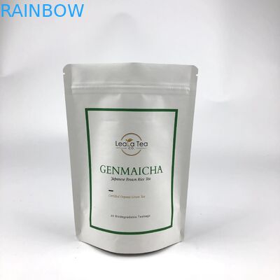 শুকনো চা ব্যাগ প্যাকেজিংয়ের জন্য কাস্টমাইজড লোগো সহ পুনরায় বন্ধযোগ্য স্ট্যান্ড আপ প্যাকেজ