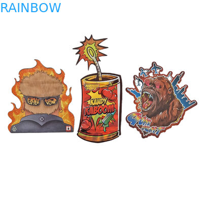 কাস্টম ডিজাইন মুদ্রিত অনিয়মিত পুনরায় বন্ধযোগ্য জিপার ডাই কাট 3.5g বিশেষ আকৃতির প্লাস্টিক প্যাকেজিং মাইলার ব্যাগ