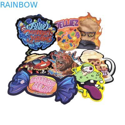 কাস্টম ডিজাইন মুদ্রিত মাইলার ব্যাগ প্যাকেজিং নরম স্পর্শ প্লাস্টিক 3.5g মাইলার ব্যাগ ডাই কাট অনিয়মিত ব্যাগ প্যাকেজিং