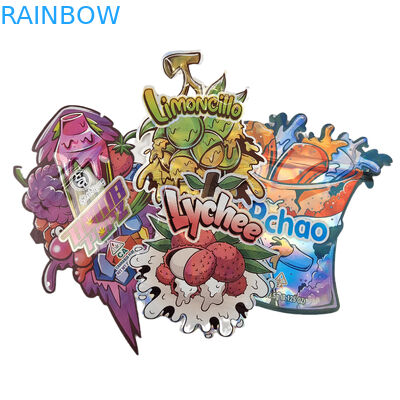 কাস্টম লোগো মুদ্রিত ডাই কাট জিপলক ব্যাগ ছোট স্ট্যান্ড আপ প্যাকেজ 3.5g ফুড গ্রেড প্যাকেজিং জিপার মাইলার বা সহ গন্ধ প্রতিরোধী