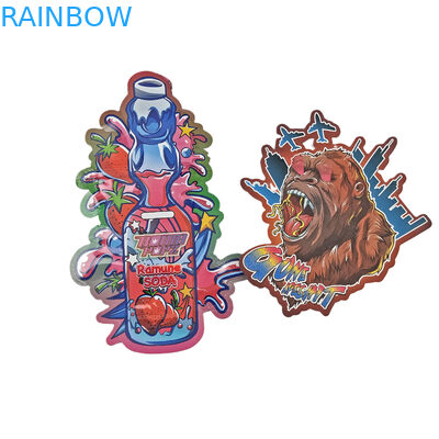 কাস্টম ম্যাট লোগো পুনরায় সিলযোগ্য প্লাস্টিকের আকৃতির ব্যাগ গন্ধ প্রতিরোধী ডাই কাট জিপলক 3.5 মাইলার ব্যাগ জন্য মিষ্টি