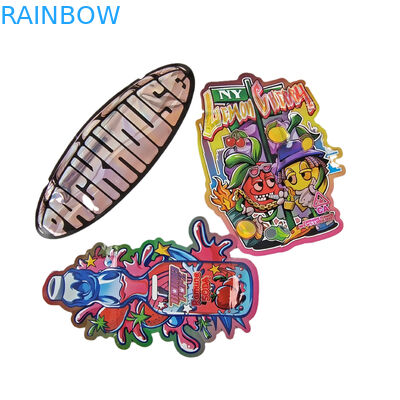 কাস্টম ম্যাট লোগো পুনরায় সিলযোগ্য প্লাস্টিকের আকৃতির ব্যাগ গন্ধ প্রতিরোধী ডাই কাট জিপলক 3.5 মাইলার ব্যাগ জন্য মিষ্টি