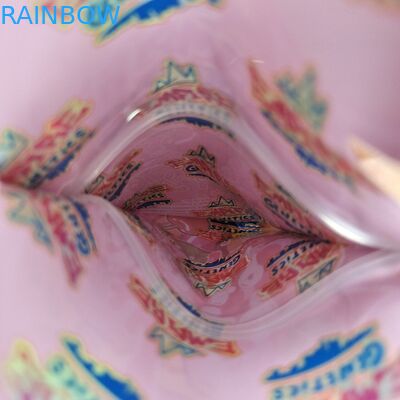 কাস্টম ম্যাট লোগো পুনরায় সিলযোগ্য প্লাস্টিকের আকৃতির ব্যাগ গন্ধ প্রতিরোধী ডাই কাট জিপলক 3.5 মাইলার ব্যাগ জন্য মিষ্টি