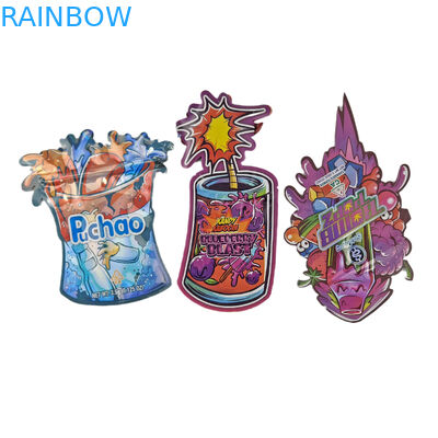 কাস্টম ডিজিটাল মুদ্রিত ডাই কাট অনিয়মিত 3.5g ব্যাগ বিশেষ আকৃতির খাদ্য প্লাস্টিকের জিপলক প্যাকেজিং মাইলার ব্যাগ