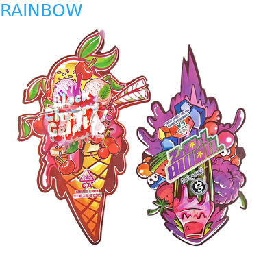 কাস্টম ডাই কাট প্লাস্টিকের মুদ্রিত লোগো গন্ধ প্রতিরোধী 3.5 ভোজ্য খাদ্য প্যাকেজিং জিপলক ভোজ্য স্ন্যাক মাইলার ব্যাগ