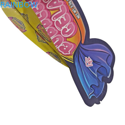 গন্ধ প্রতিরোধী কাস্টম মুদ্রিত 3.5g অনন্য বিশেষ আকৃতির অনিয়মিত খাদ্য প্যাকেজিং জিপলক মাইলার ব্যাগ সহ ডাই কাট ব্যাগ