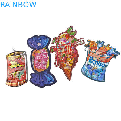 পাইকারি 3.5g কাস্টম ডাই কাট জিপলক ব্যাগ খাদ্য প্যাকেজিং জন্য গন্ধ প্রতিরোধী আকৃতি ভোজ্য প্যাকেজ খাদ্য মাইলার ব্যাগ