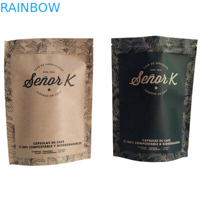 সমতল নীচের ব্যাগ খাদ্য প্যাকেজিং ফিল্ম সাধারণ সাদা মুদ্রণ শীর্ষ বায়ু ভালভ দিয়ে ভরাট