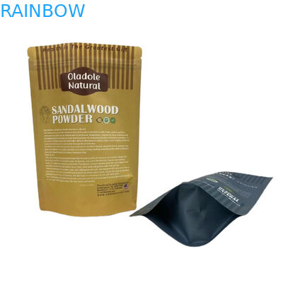 ক্রাফ্ট ব্রাউন পেপার স্ন্যাক ব্যাগ প্যাকেজিং স্ট্যান্ড আপ প্যাকেট সিপার সহ সমতল নীচে