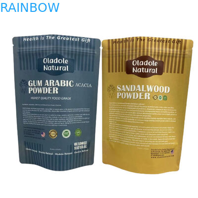 ক্রাফ্ট ব্রাউন পেপার স্ন্যাক ব্যাগ প্যাকেজিং স্ট্যান্ড আপ প্যাকেট সিপার সহ সমতল নীচে